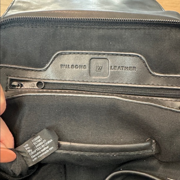 Wilsons Leather Genuine Leather Vintage Flap Backpack Olive Green Distressed Bag - Picture 11 of 16